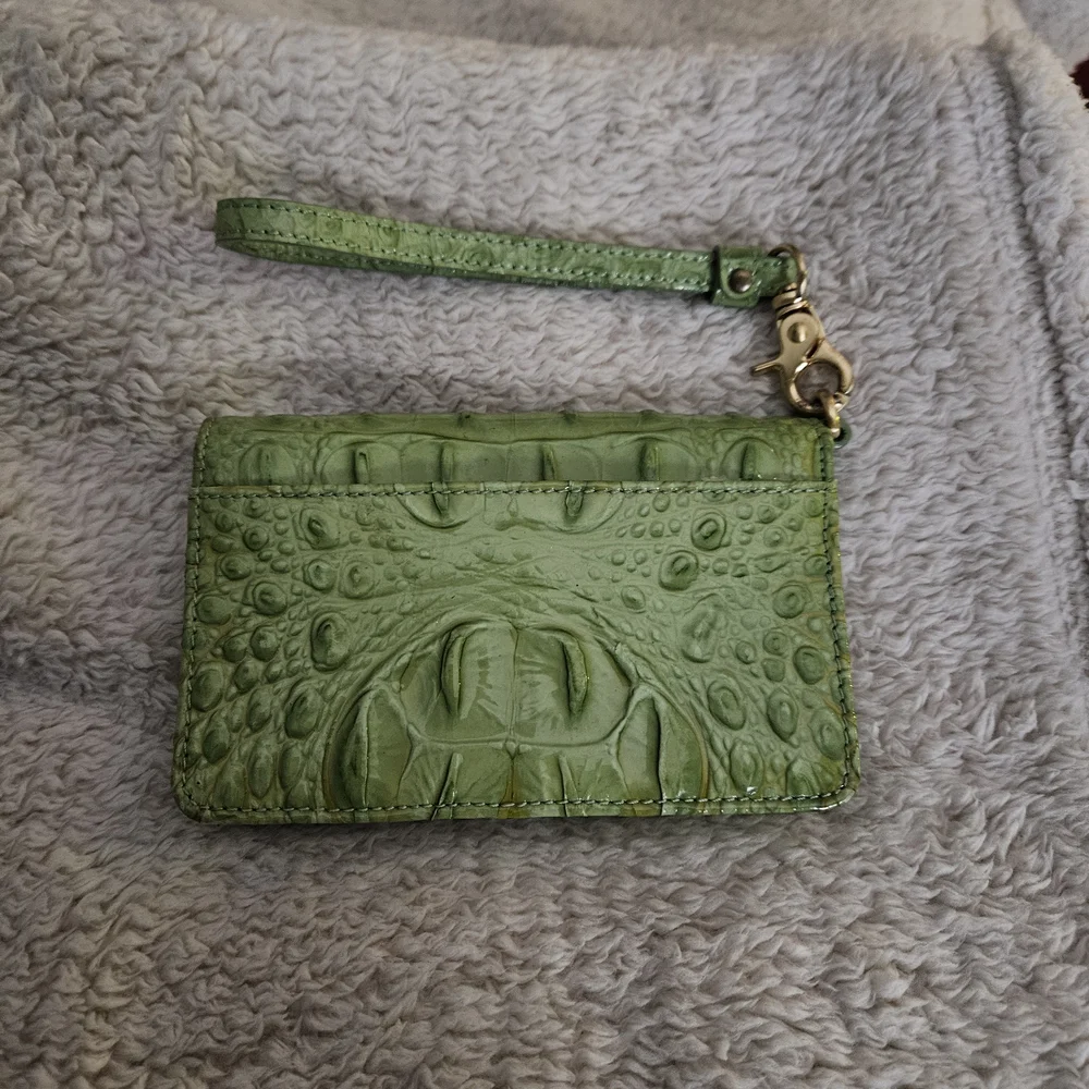 Brahmin Green Croc-Embossed Wristlet - Picture 2 of 16